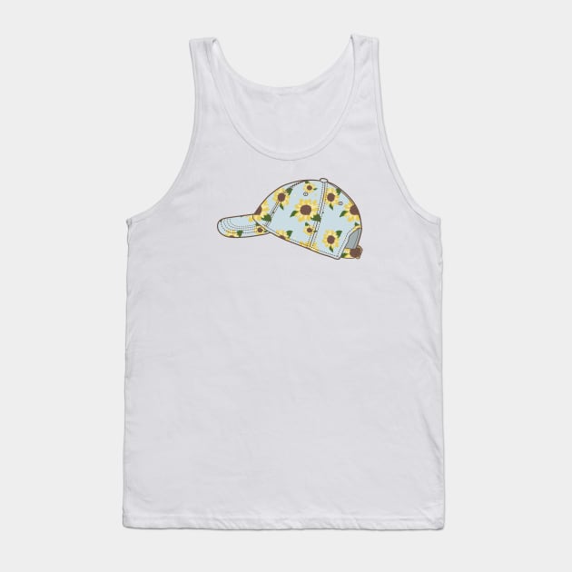 Baseball Cap with sunflowers Tank Top by Wlaurence